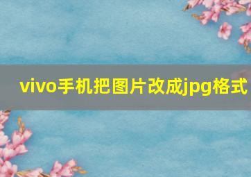 vivo手机把图片改成jpg格式