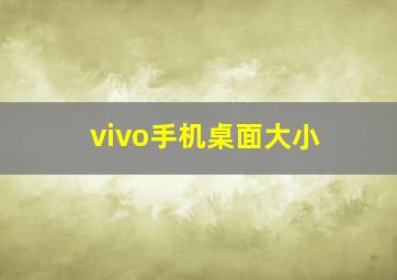 vivo手机桌面大小