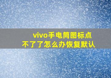 vivo手电筒图标点不了了怎么办恢复默认