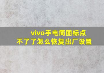 vivo手电筒图标点不了了怎么恢复出厂设置