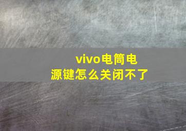 vivo电筒电源键怎么关闭不了