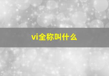 vi全称叫什么