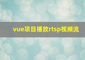 vue项目播放rtsp视频流