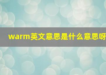 warm英文意思是什么意思呀