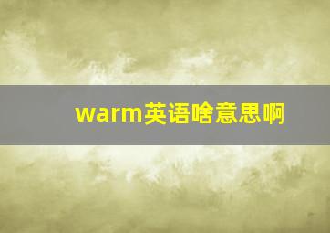 warm英语啥意思啊