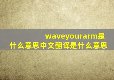 waveyourarm是什么意思中文翻译是什么意思