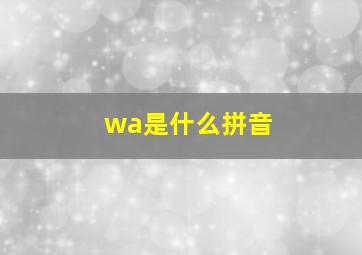 wa是什么拼音