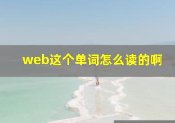 web这个单词怎么读的啊