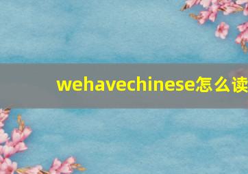 wehavechinese怎么读