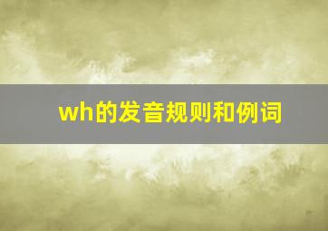 wh的发音规则和例词