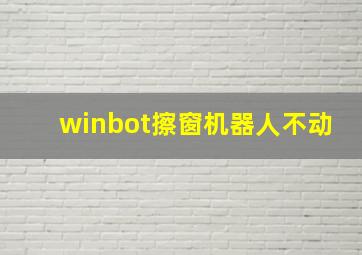 winbot擦窗机器人不动