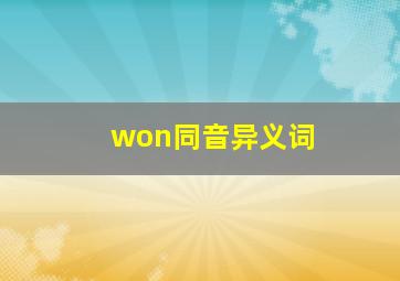 won同音异义词