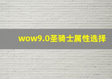 wow9.0圣骑士属性选择