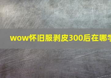 wow怀旧服剥皮300后在哪学