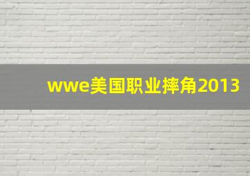 wwe美国职业摔角2013