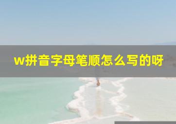 w拼音字母笔顺怎么写的呀