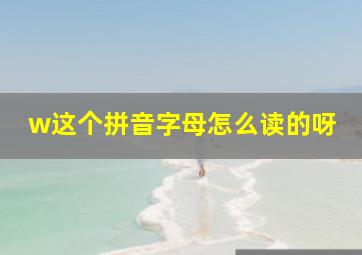 w这个拼音字母怎么读的呀