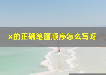 x的正确笔画顺序怎么写呀