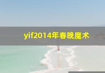 yif2014年春晚魔术