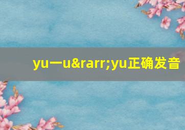 yu一u→yu正确发音