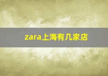 zara上海有几家店