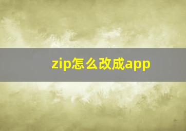 zip怎么改成app