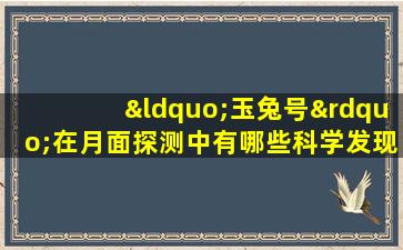 “玉兔号”在月面探测中有哪些科学发现