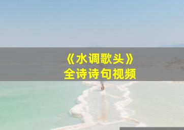 《水调歌头》全诗诗句视频