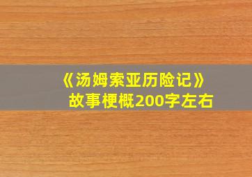 《汤姆索亚历险记》故事梗概200字左右