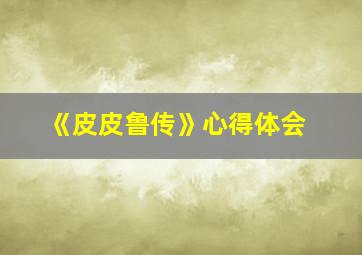 《皮皮鲁传》心得体会