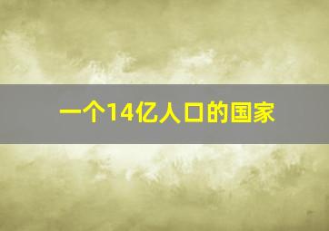 一个14亿人口的国家