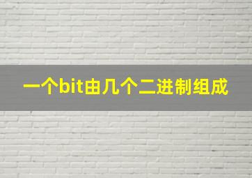 一个bit由几个二进制组成