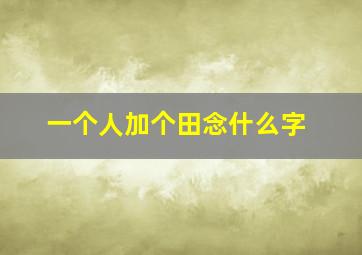 一个人加个田念什么字