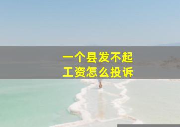 一个县发不起工资怎么投诉