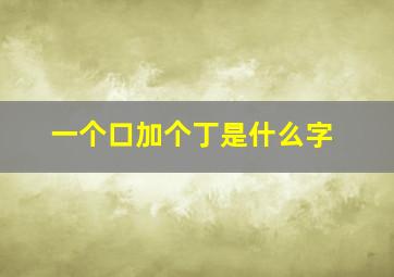 一个口加个丁是什么字