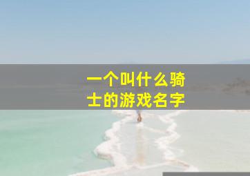 一个叫什么骑士的游戏名字