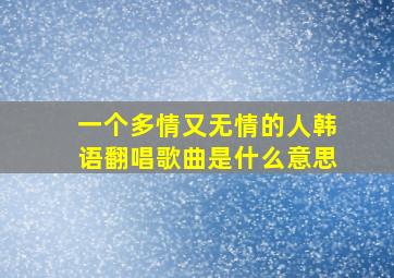 一个多情又无情的人韩语翻唱歌曲是什么意思