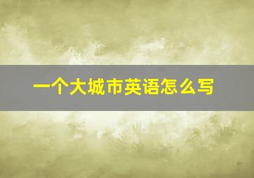 一个大城市英语怎么写