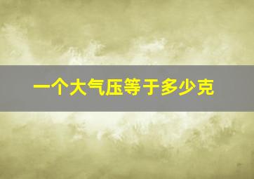 一个大气压等于多少克