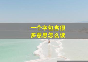 一个字包含很多意思怎么读