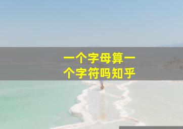 一个字母算一个字符吗知乎