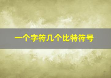 一个字符几个比特符号