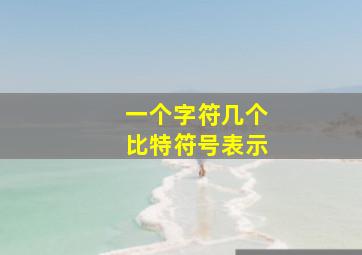 一个字符几个比特符号表示