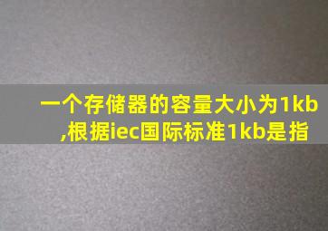 一个存储器的容量大小为1kb,根据iec国际标准1kb是指