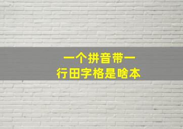 一个拼音带一行田字格是啥本