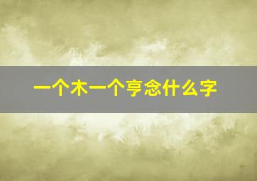 一个木一个亨念什么字