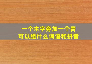 一个木字旁加一个青可以组什么词语和拼音