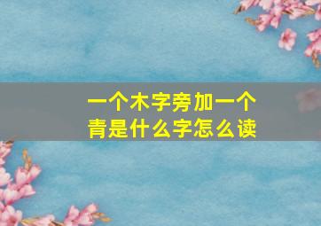 一个木字旁加一个青是什么字怎么读