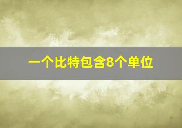 一个比特包含8个单位