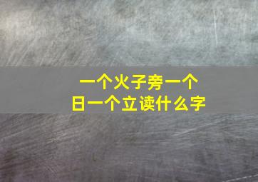 一个火子旁一个日一个立读什么字